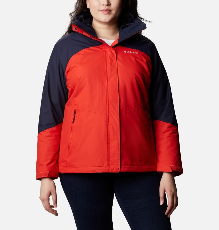 Women\'s Columbia Bugaboo II Interchange Fleece Jackets Orange / Navy | Plus Size CA-GC130